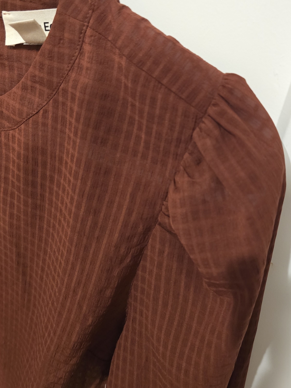 Open Edit Rust Drawstring Blouse With Open Back Detail - Picture 3 of 6